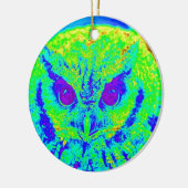 fluorescerende uil keramisch ornament (Links)
