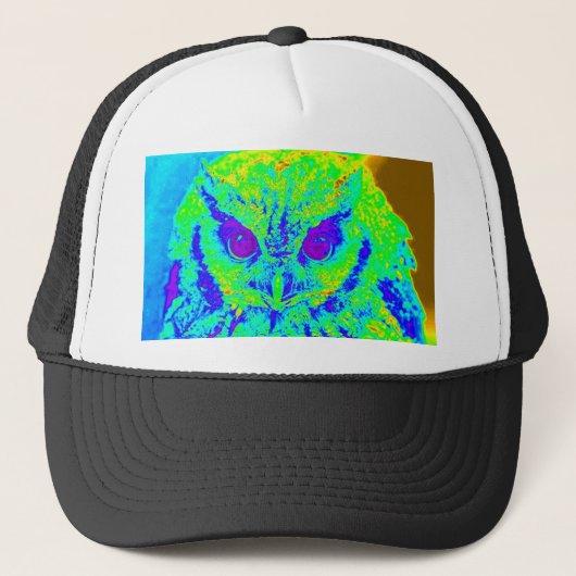 fluorescerende uil trucker pet (Voorkant)