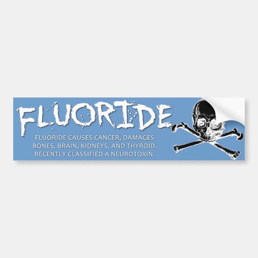 Fluoride Bumpersticker - Licht blauw (Voorkant)