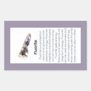 Fluoriet Crystal Betekenis Sieraden Edelsteen Pakk Rechthoekige Sticker