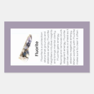 Fluoriet Crystal Betekenis Sieraden Edelsteen Pakk Rechthoekige Sticker