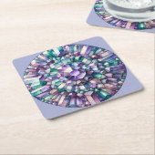 Fluoriet Edelsteen Onderzetter Set (Schuin)