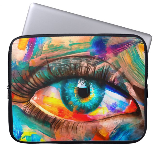"Fluoriet" - oliefilter. Conceptuele abstracte Laptop Sleeve (Voorkant)