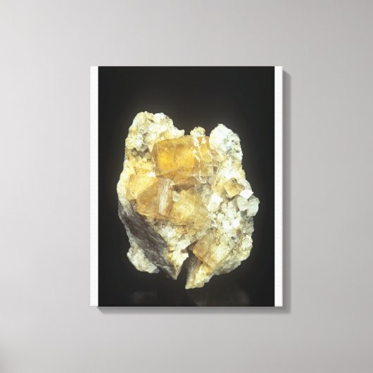 Fluorietkristallen op calciet canvas afdruk (Voorkant)