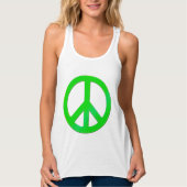 Fluoro Green Peace Symbol for World Peace Tanktop (Voorkant)