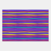 Fluoroscent Bright Stars Stripes en Stippen Fun Inpakpapier Vel (Voorkant)