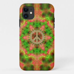 Fluro Hexagon Gold Peace Sign iPhone 5 Hoesje