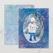 Flurry Holiday Photo Briefkaart, bevroren Feestdagenkaart (Voorkant / Achterkant)