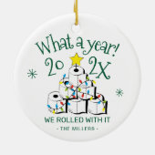 Flush 2024 Vaarwel: Grappig toiletpapier Kerst Keramisch Ornament (Achterkant)