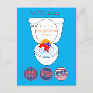 Flush De Oranje Clown Thunder_Cove Briefkaart