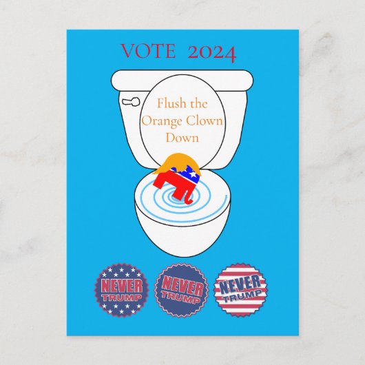 Flush De Oranje Clown Thunder_Cove Briefkaart (Voorkant)