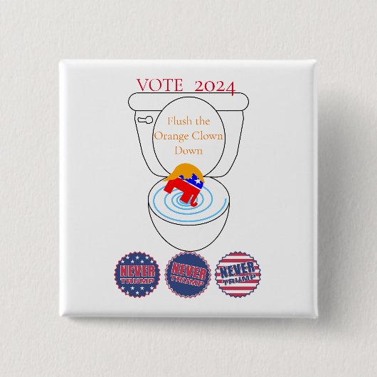 Flush De Oranje Clown Thunder_Cove Vierkante Button 5,1 Cm (Voorkant)