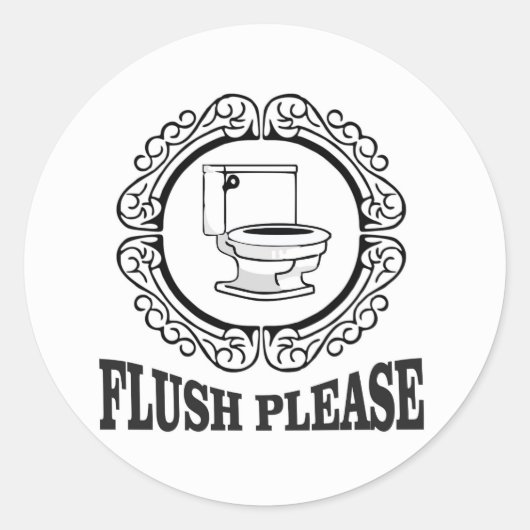 Flush gelieve rond te tekenen ronde sticker (Voorkant)