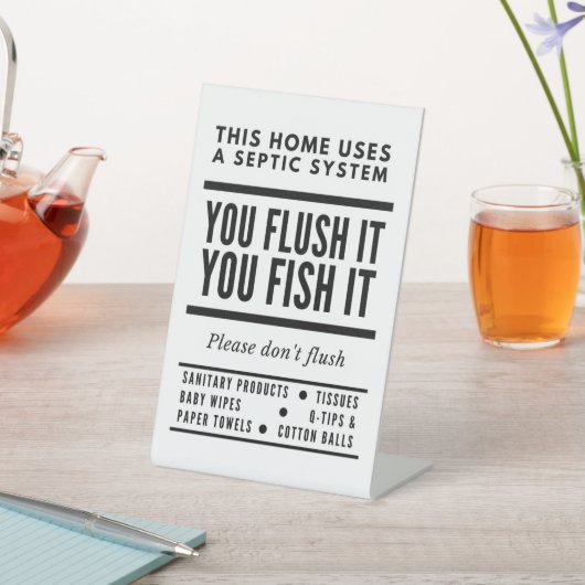 Flush toilet Airbnb Sign Reclamebord Met Voetstuk (Insitu)