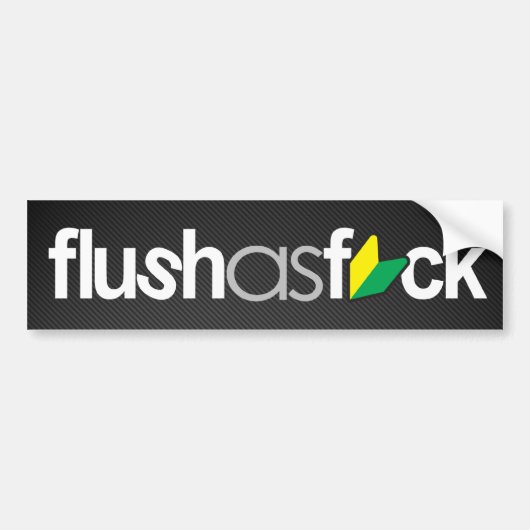 flushasfck (faux koolstofvezel) bumpersticker (Voorkant)