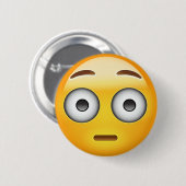 Flushing Face Emoji Ronde Button 5,7 Cm (Voorkant /achterkant)