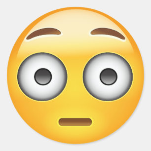 Flushing Face Emoji Ronde Sticker