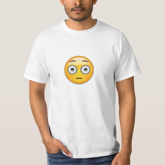 Flushing Face Emoji T-shirt (Voorkant)