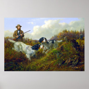 Flushing Grouse Long Lake Game Bird Hunting Poster