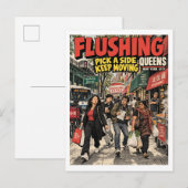 Flushing kies een kant briefkaart (Voorkant / Achterkant)