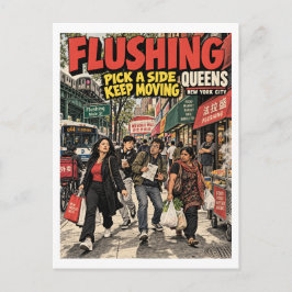 Flushing kies een kant briefkaart