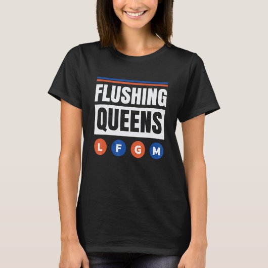 Flushing Queens New York City Trains Metro Subway  T-shirt (Voorkant)
