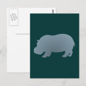 Flusspferd hippo hippopotamus briefkaart (Voorkant / Achterkant)