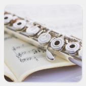 Flute 2 vierkante sticker (Voorkant)