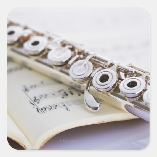 Flute 2 vierkante sticker (Voorkant)
