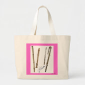 Flute and Recorder Music Bag Grote Tote Bag (Voorkant)