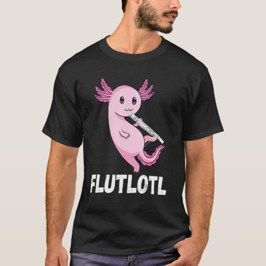 Flute Axolotl Flute Player Music Instrument Flute  T-shirt (Voorkant)