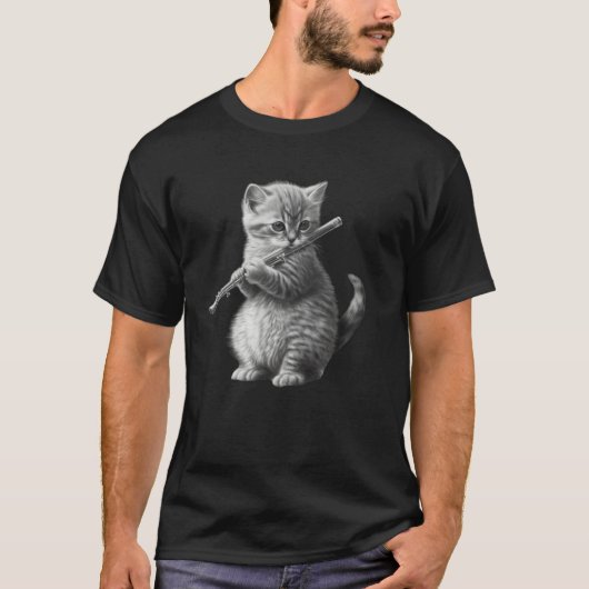 Flute Cat 2 T-shirt (Voorkant)