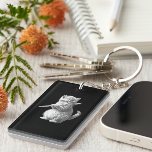 Flute Cat Sleutelhanger (Voorkant Rechts)