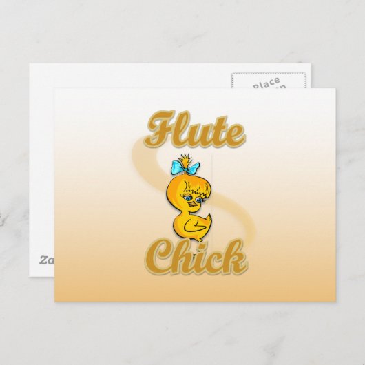 Flute Chick Briefkaart (Voorkant / Achterkant)