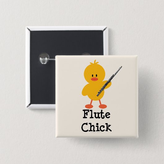 Flute Chick Button (Voorkant /achterkant)