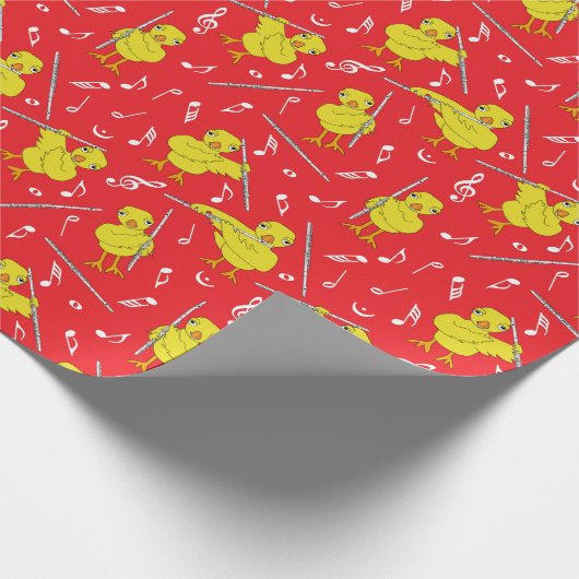 Flute Chick Flute Muzieknoten Cadeaupapier (Hoek)