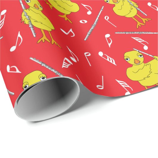 Flute Chick Flute Muzieknoten Cadeaupapier (Rol Hoek)