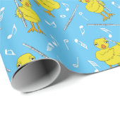 Flute Chick Flute Muzieknoten Cadeaupapier (Rol Hoek)
