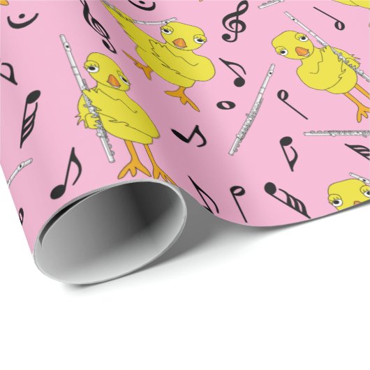 Flute Chick Flute Muzieknoten Tanktop Cadeaupapier (Rol Hoek)