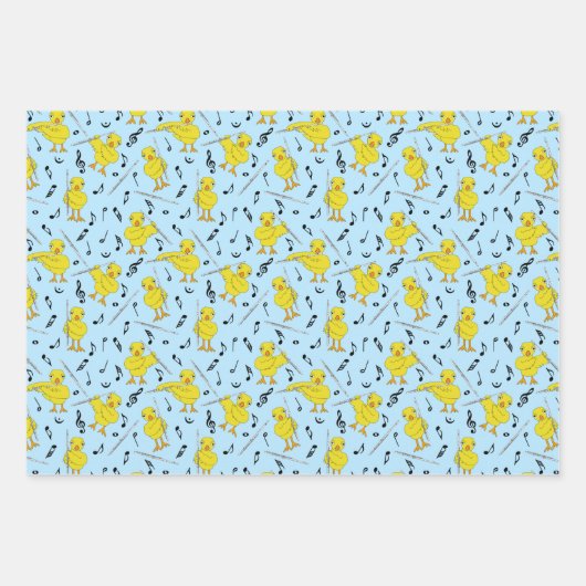 Flute Chick Flutes Wrapping Paper Sheets (Voorkant 2)