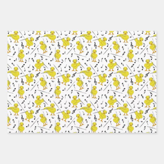 Flute Chick Flutes Wrapping Paper Sheets (Voorkant)