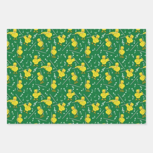 Flute Chick Flutes Wrapping Paper Sheets (Voorkant 3)