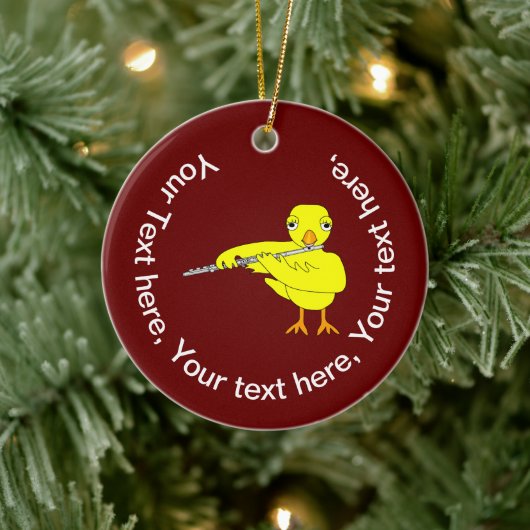 Flute Chick Keramisch Ornament (Boom)