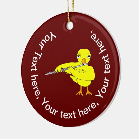 Flute Chick Keramisch Ornament (Links)