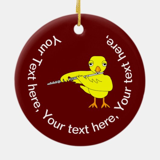 Flute Chick Keramisch Ornament (Achterkant)