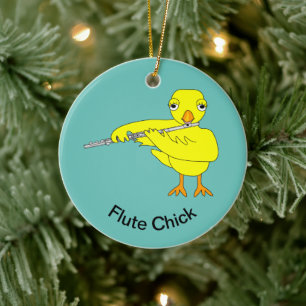 Flute Chick Keramisch Ornament