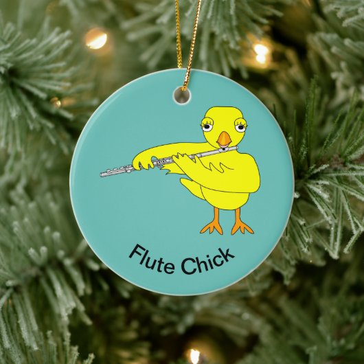 Flute Chick Keramisch Ornament (Boom)