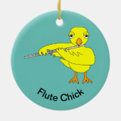 Flute Chick Keramisch Ornament (Achterkant)