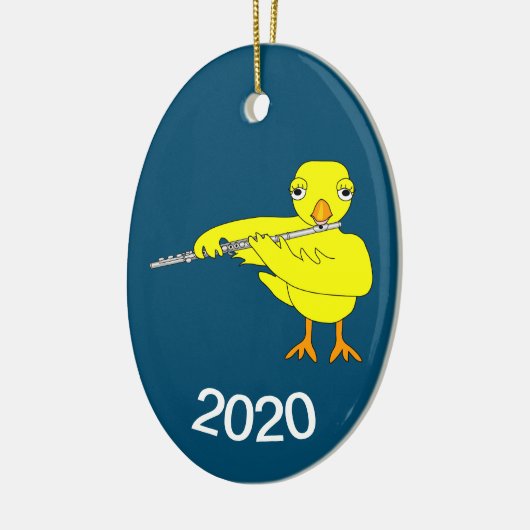 Flute Chick Keramisch Ornament (Links)