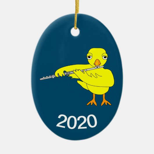 Flute Chick Keramisch Ornament (Voorkant)